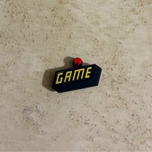 5/$15 CROCS jibbitz shoe charm Black and Yellow Game